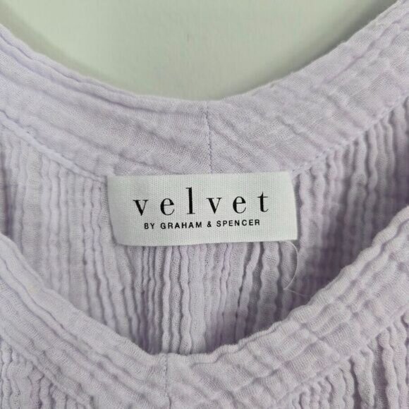Velvet By Graham & Spencer Midi Dress Women Size Small Lilac Purple Gauze Cotton - Picture 8 of 13